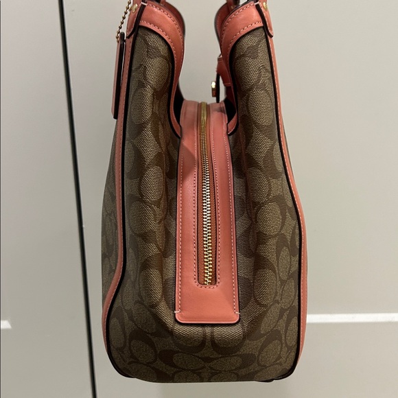 Coach (NWOT) Kristy Shoulder Bag in Signature Canvas with Light Coral Trim - Picture 7 of 14